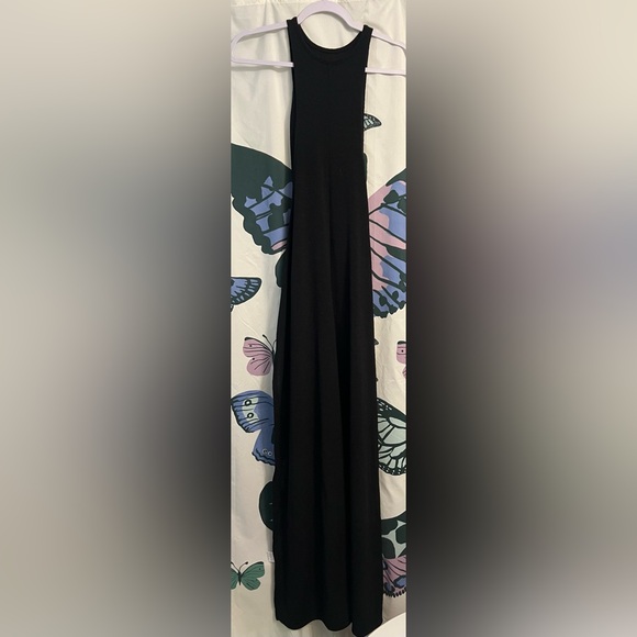 Black double side slit tie front wrap dress-see pictures for fit - Picture 2 of 6